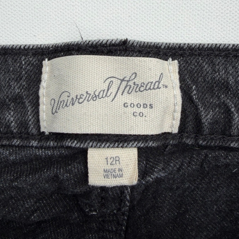 Universal Thread High Rise 90s Straight Leg Jeans Washed Black Size 12R 33x30 - Picture 4 of 8